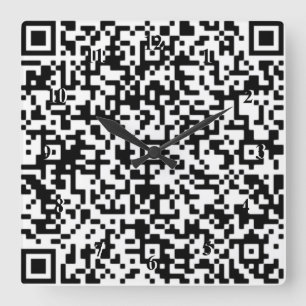 QR Code Wall Clock - Modern - Black and White Art