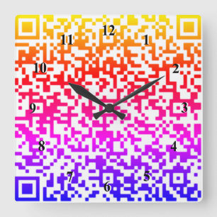 QR Code Wall Clock - Rainbow Colors