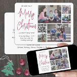 QR Code We Wish You a Merry Christmas Red 5 Photo Holiday Card<br><div class="desc">This year celebrate the joyful wonders of modern technology with a fun interactive QR code photo collage holiday card. Share five of your favourite pictures as well as an online video message, song, photo album, or other website. All text on this template is simple to personalise to include any wording,...</div>