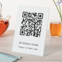 QR Code Website Link Black & White Modern Business
