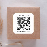 QR Code Website Link Thank You Business  Square Sticker<br><div class="desc">Simple thank you sticker with your QR code website link. For more advanced customisation of this design,  please click the BLUE DESIGN TOOL BUTTON above!  Matching items are also available.</div>