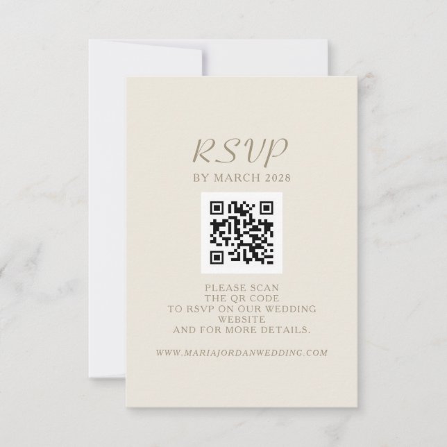 QR Code Website Wedding RSVP Card (Front)