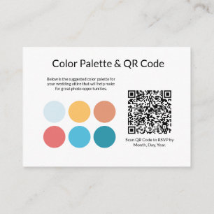 QR Code Wedding Attire Coral Enclosure Card