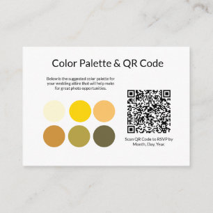 QR Code Wedding Attire Yellow Enclosure Card