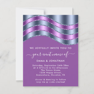 QR Code Wedding Bridal Shower Blue Navy Purple