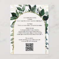 QR code wedding details card, Modern Botanical