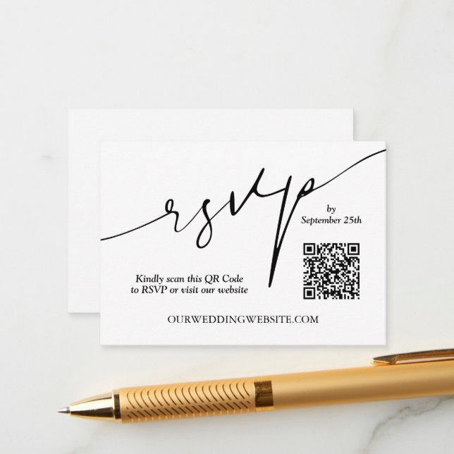 QR Code Wedding Enclosure Card (Front/Back In Situ)