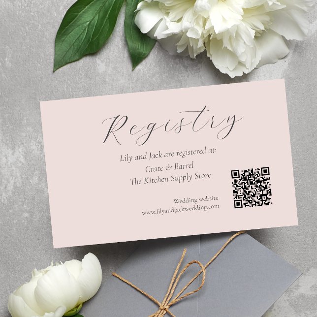 QR Code Wedding Gift Registry Enclosure Card (Creator Uploaded)