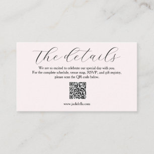 QR Code Wedding Information Enclosure Card