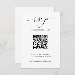QR Code Wedding Modern Luxury Elegant Script RSVP 