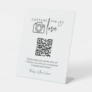QR Code Wedding Photo Sharing Pedestal Sign