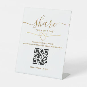 QR Code Wedding Photo Sharing Pedestal Sign