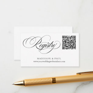 QR Code Wedding Registration Receivable Card
