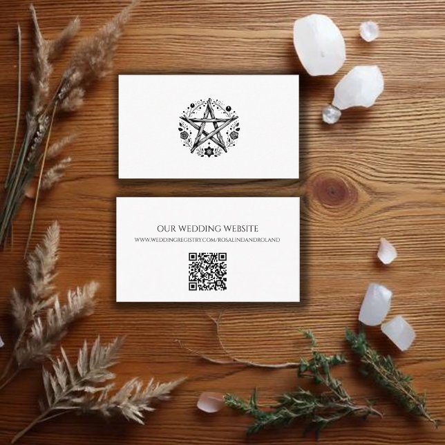 QR Code Wedding Registry Romantic Pagan Wicca  Enclosure Card (Creator Uploaded)