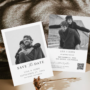 Qr Code Wedding Save the Date Photo  Invitation