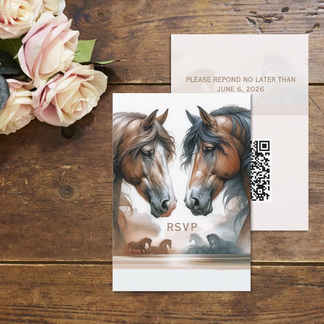 QR Code Wedding Vertical RSVP Card (Creator Uploaded)