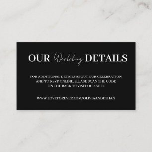 QR Code Wedding Website Enclosure Card
