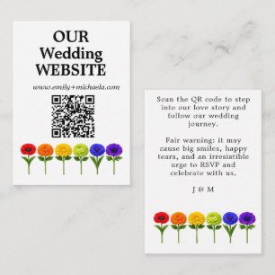 🌈 QR code Wedding Website Flourish Together Enclosure Card