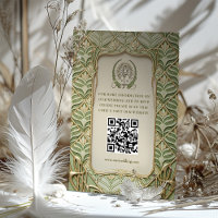 QR Code Wedding Website Info Art Nouveau Enclosure