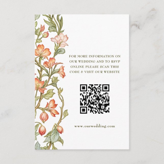 QR Code Wedding Website Info Enclosure Card (Front)