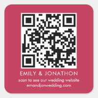 QR Code Wedding Website Names Magenta