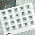 QR Code Wedding Website Names Mint Square Sticker<br><div class="desc">QR Code Wedding Website Names Mint. The text can be easily personalised. You can also change background and text colours to match your wedding theme if you wish via the Customise Further option. Your QR code will be automatically generated to update the sample code in the design, when you simply...</div>