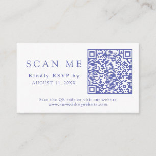 QR Code & Wedding Website Periwinkle Wedding RSVP Enclosure Card