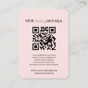 QR Code Wedding Website RSVP Enclosure Card