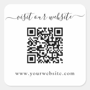 QR Code Wedding Website Square Sticker