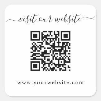 QR Code Wedding Website Square Sticker