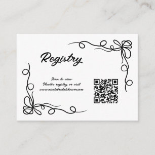 QR Code Whimsical Bridal Shower Registry Enclosure Card