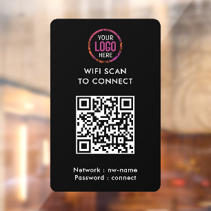 QR Code Wifi   Black Business Logo Scan to Connect