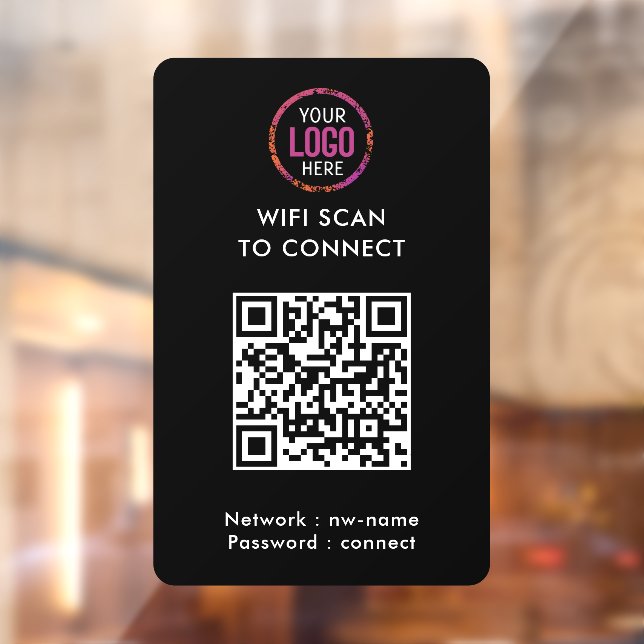 QR Code Wifi | Black Business Logo Scan to Connect (Sheet 2)