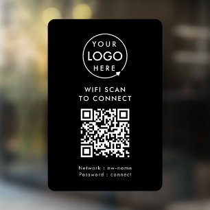 QR Code Wifi Black Business Logo Scan to Connect