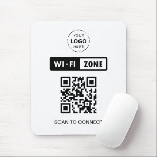 QR Code Wifi Business Logo Scan to Connect Mouse Pad