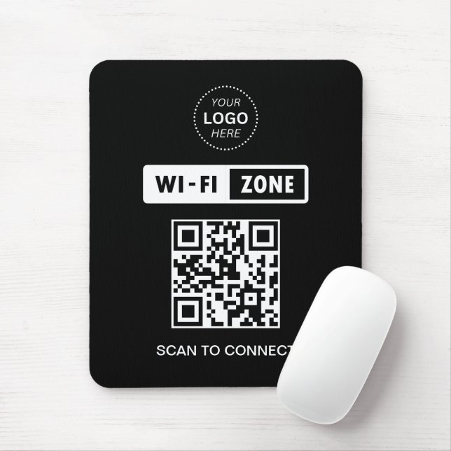 QR Code Wifi Business Logo Scan to Connect Mouse Pad (With Mouse)