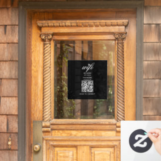QR Code Wifi Internet Password Black Window Cling