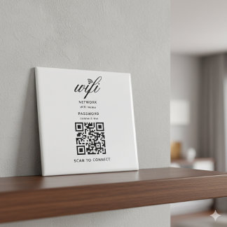 QR Code Wifi Internet Password White Magnet