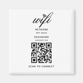 QR Code Wifi Internet Password White Magnet