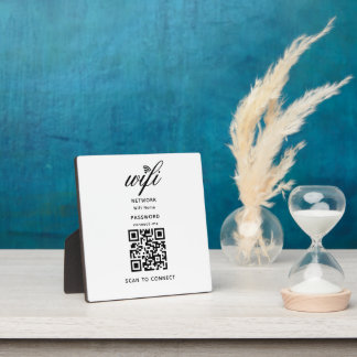 QR Code Wifi Internet Password White Plaque