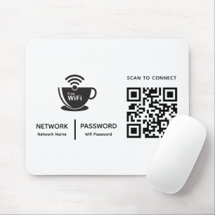 QR Code Wifi Scan to Connect Business Logo Mouse Pad