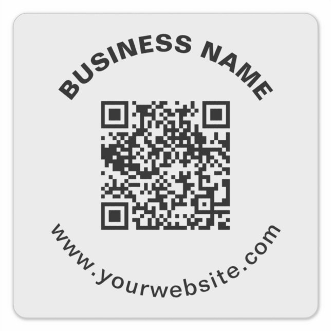 QR Code with Business Name Bold Circular Text (Front)