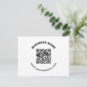 QR Code with Business Name Bold Circular Text Card