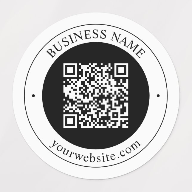 QR Code with Business Name Editable Circular Text (Design 1)