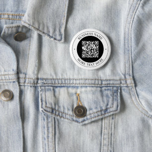 QR Code with Business Name Editable Circular Text 6 Cm Round Badge