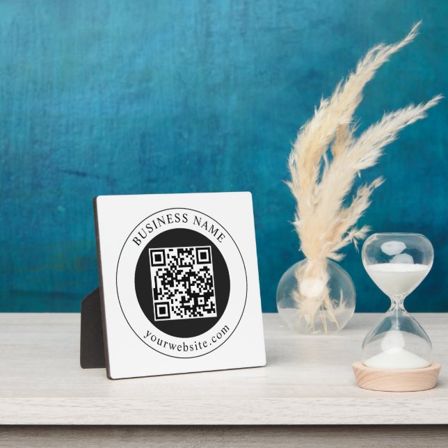 QR Code with Business Name Editable Plaque (Insitu)