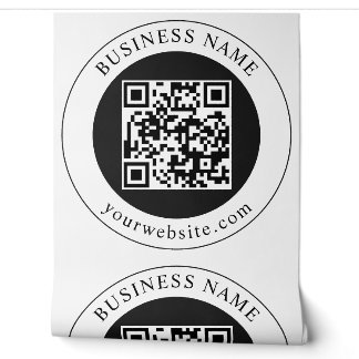 QR Code with Business Name Editable Wallpaper