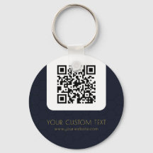 QR Code with custom text navy blue elegant