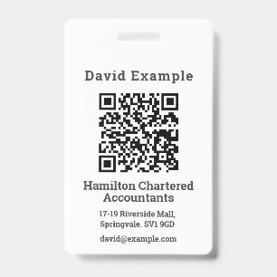QR Code with Name & Business Badge ID Badge
