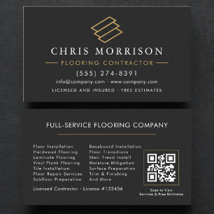 QR Code Wood Flooring Installation Business Card